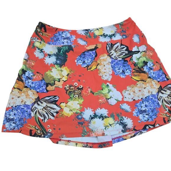 FORAY GOLF Skirt Skort Womens size S Red Floral Tennis Pickleball Athletic EUC - Picture 1 of 11